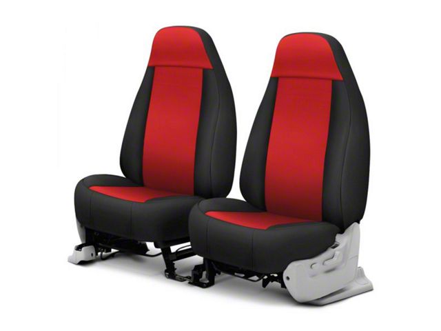 Covercraft Precision Fit Seat Covers Endura Custom Front Row Seat Covers; Red/Black (83-93 Mustang Convertible)