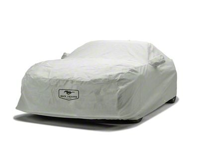 Covercraft Custom Car Covers 3-Layer Moderate Climate Car Cover with Antenna Pocket and Mustang 60th Anniversary Logo; Gray (10-14 Mustang)