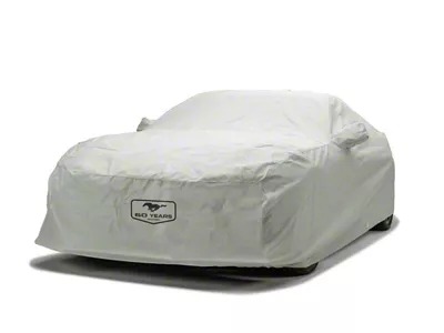 Covercraft Custom Car Covers 3-Layer Moderate Climate Car Cover with Mustang 60th Anniversary Logo and without Antenna Pocket; Gray (15-20 Mustang GT350R; 20-22 Mustang GT500 w/o Track Pack)