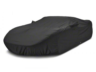 Covercraft Custom Car Covers WeatherShield HP Car Cover with Black Mustang 50 Years Logo; Black (87-93 Mustang GT Hatchback; 1993 Mustang Cobra)