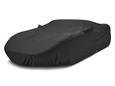 Covercraft Custom Car Covers WeatherShield HP Car Cover with Black Mustang 50 Years Logo; Black (79-86 Mustang Coupe, Convertible)