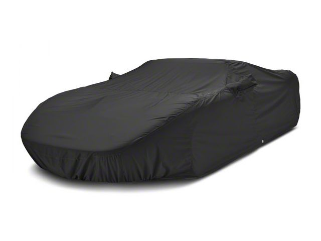 Covercraft Custom Car Covers WeatherShield HP Car Cover with Black Mustang 50 Years Logo; Black (83-84 Mustang Turbo GT)