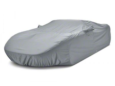 Covercraft Custom Car Covers WeatherShield HP Car Cover with Black Mustang 50 Years Logo; Gray (87-93 Mustang GT Hatchback; 1993 Mustang Cobra)