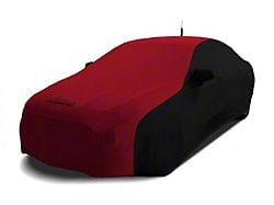 Coverking Satin Stretch Indoor Car Cover; Black/Pure Red (16-24 Camaro Coupe w/o Ground Effects Package, Excluding ZL1)