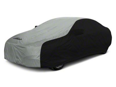 Coverking Stormproof Car Cover with Rear Roof Shark Fin Antenna Pocket; Black/Gray (12-14 Charger)