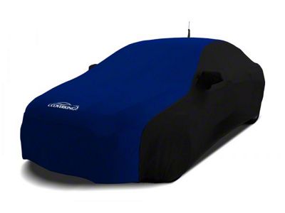 Coverking Satin Stretch Indoor Car Cover; Black/Impact Blue (15-17 Mustang Fastback, Excluding GT350)