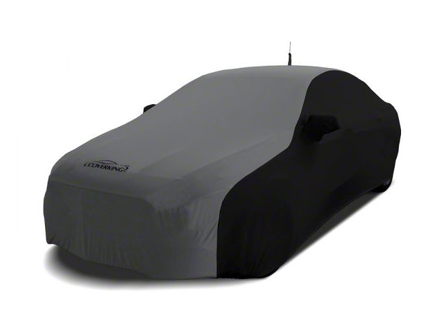 Coverking Satin Stretch Indoor Car Cover; Black/Metallic Gray (2012 Mustang BOSS 302 w/o Laguna Seca Package)