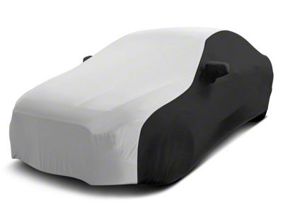 Coverking Satin Stretch Indoor Car Cover; Black/Pearl White (15-17 Mustang Fastback, Excluding GT350)