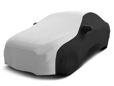 Coverking Satin Stretch Indoor Car Cover; Black/Pearl White (10-12 Mustang V6 Coupe)