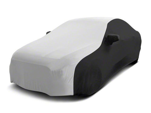 Coverking Satin Stretch Indoor Car Cover; Black/Pearl White (2012 Mustang BOSS 302 w/o Laguna Seca Package)