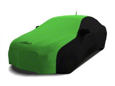 Coverking Satin Stretch Indoor Car Cover; Black/Synergy Green (2012 Mustang BOSS 302 w/o Laguna Seca Package)