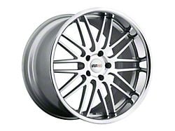 Cray Hawk Silver Machined with Chrome Lip Wheel; Rear Only; 18x10.5; 65mm Offset (97-04 Corvette C5)