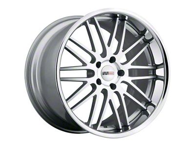 Cray Hawk Silver Machined with Chrome Lip Wheel; Rear Only; 18x10.5 (97-04 Corvette C5)