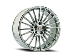 Defy D12 Silver Machine Wheel; 17x7.5; 38mm Offset (10-14 Mustang GT w/o Performance Pack, V6)