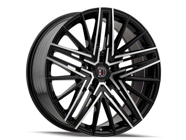 Defy D04 Gloss Black Machined Wheel; 20x8.5 (15-23 Mustang GT, EcoBoost, V6)