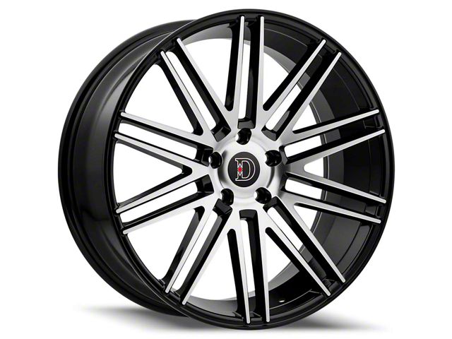 Defy D09 Gloss Black Machined Wheel; 20x8.5 (15-23 Mustang GT, EcoBoost, V6)