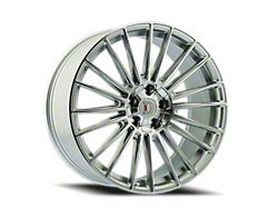 Defy D12 Silver Machine Wheel; 20x8.5; 38mm Offset (24-25 Mustang GT, EcoBoost)