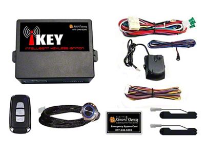 Digital Guard Dawg Performance Keyless Ignition System with Alarm and Black Billet Start Button; White LED (Universal; Some Adaptation May Be Required)