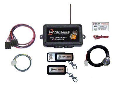 Digital Guard Dawg Performance Keyless Ignition System with Billet Start Button for Manual Door Locks; Green LED (Universal; Some Adaptation May Be Required)