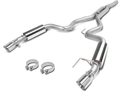 Cat-Back Exhaust System with Polished Tips (15-23 Mustang EcoBoost Fastback w/o Active Exhaust)