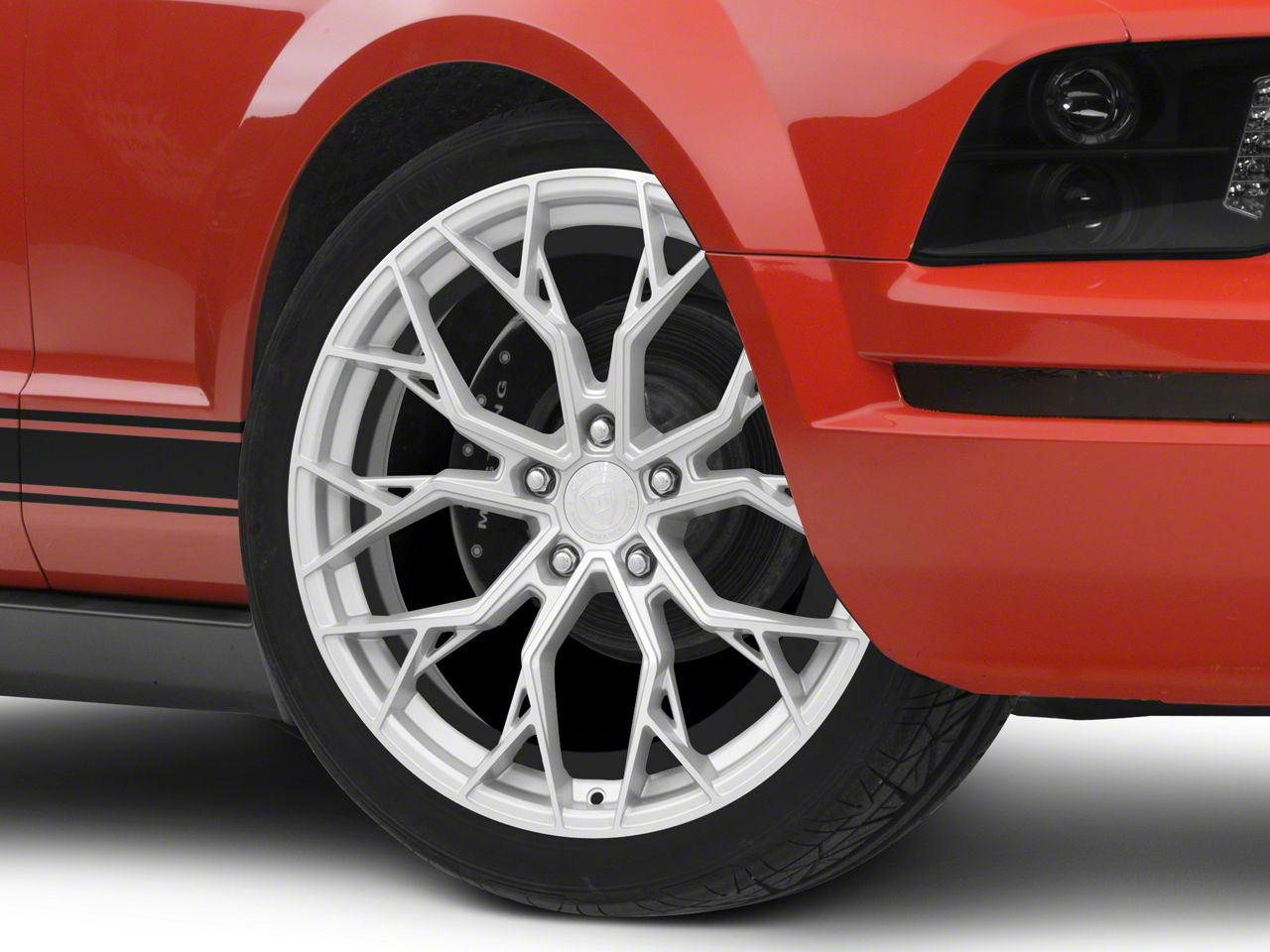 Dolce Performance Aria Gloss Silver Machined Face Wheel; 20x8.5; 38mm Offset (05-09 Mustang)