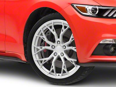 Dolce Performance Aria Gloss Silver Machined Face Wheel; 20x8.5; 38mm Offset (15-23 Mustang GT, EcoBoost, V6)