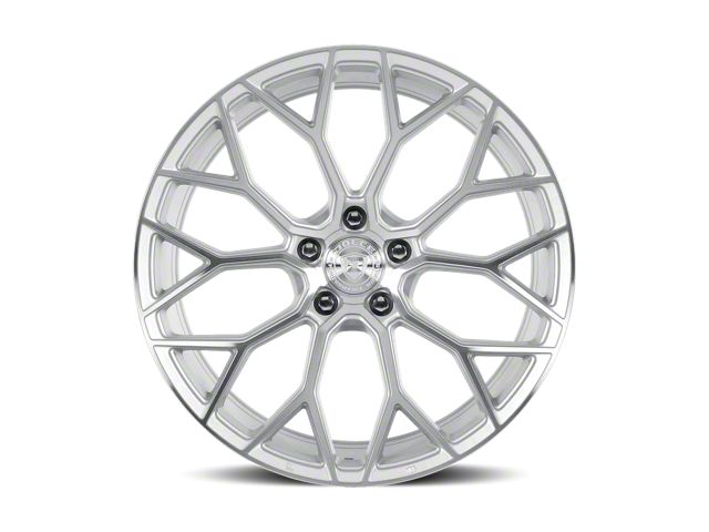 Dolce Performance Pista Gloss Silver Machined Face Wheel; 20x8.5 (15-23 Mustang GT, EcoBoost, V6)