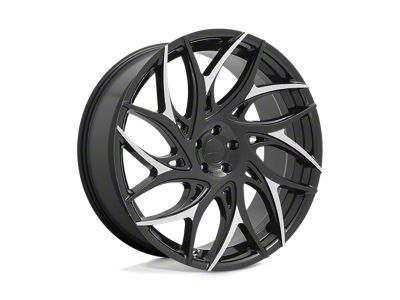 DUB G.O.A.T. Gloss Black with Machined Spokes Wheel; 22x9; 35mm Offset (05-09 Mustang)