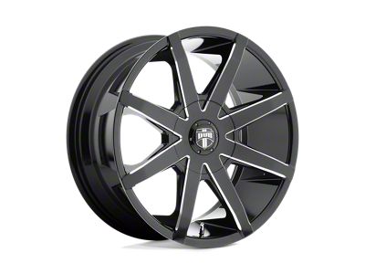 DUB Push Gloss Black Milled Wheel; 20x8.5; 30mm Offset (05-09 Mustang)