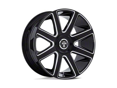 DUB Pull Gloss Black Milled Wheel; 24x9; 15mm Offset (06-10 Charger)