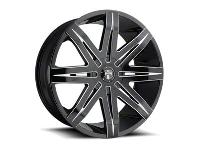 DUB Stacks Gloss Black Milled Wheel; 22x9.5; 33mm Offset (10-14 Mustang)