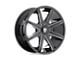 DUB Push Gloss Black Milled Wheel; 22x9.5 (15-23 Mustang GT, EcoBoost, V6)