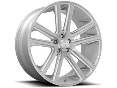 DUB Flex Gloss Silver Brushed Face Wheel; 22x9.5 (08-23 RWD Challenger, Excluding Widebody)
