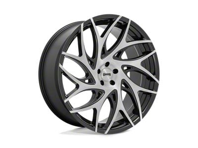 DUB G.O.A.T. Brushed Face with Gloss Black Dark Tint Spokes Wheel; Rear Only; 24x10 (08-23 RWD Challenger, Excluding SRT Hellcat & Widebody)