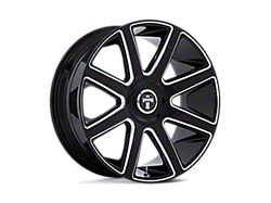 DUB Pull Gloss Black Milled Wheel; Rear Only; 24x10 (08-23 RWD Challenger, Excluding SRT Hellcat & Widebody)