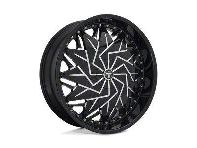 DUB Dazr Gloss Black Milled Wheel; 26x9; 15mm Offset (11-23 RWD Charger, Excluding Widebody)