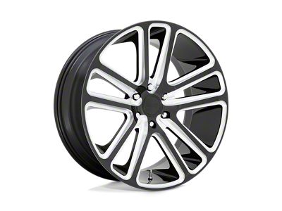 DUB Flex Gloss Black Milled Wheel; Rear Only; 24x10 (11-23 RWD Charger, Excluding Widebody)