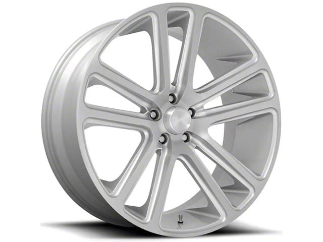 DUB Flex Gloss Silver Brushed Face Wheel; 22x9.5 (11-23 RWD Charger, Excluding Widebody)