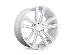 DUB Flex Gloss Silver Brushed Face Wheel; Rear Only; 24x10; 20mm Offset (11-23 RWD Charger, Excluding Widebody)