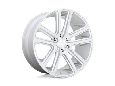 DUB Flex Gloss Silver Brushed Face Wheel; Rear Only; 24x10 (11-23 RWD Charger, Excluding Widebody)