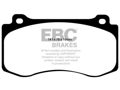 EBC Brakes Stage 4 Redstuff Brake Rotor and Pad Kit; Front (08-10 Challenger 6.1L HEMI Challenger; 11-23 6.4L HEMI Challenger w/ 4-Piston Brembo Calipers)