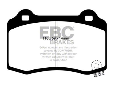 EBC Brakes Stage 4 Redstuff Brake Rotor and Pad Kit; Rear (08-10 Challenger 6.1L HEMI Challenger; 11-23 6.2L HEMI, 6.4L HEMI Challenger w/ Brembo Calipers)