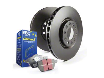 EBC Brakes Stage 1 Ultimax Brake Rotor and Pad Kit; Front (12-23 3.6L Charger w/ Vented Rear Rotors; 11-23 5.7L HEMI Charger R/T)