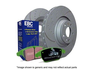 EBC Brakes Stage 10 Greenstuff 2000 Brake Rotor and Pad Kit; Front (06-10 2.7L, 3.5L Charger SE; 06-10 Charger SXT w/ Solid Rear Rotors; 11-23 V6 Charger w/ Solid Rear Rotors)