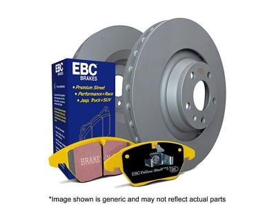 EBC Brakes Stage 13 Yellowstuff Brake Rotor and Pad Kit; Front (06-10 2.7L, 3.5L Charger SE; 06-10 Charger SXT w/ Solid Rear Rotors; 11-23 V6 Charger w/ Solid Rear Rotors)