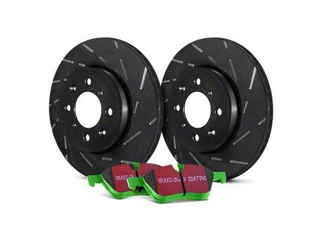 EBC Brakes Stage 2 Greenstuff 2000 Brake Rotor and Pad Kit; Front (12-23 V6 Charger w/ Vented Rear Rotors)