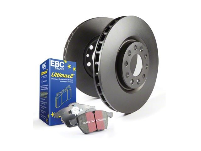 EBC Brakes Stage 20 Ultimax Brake Rotor and Pad Kit; Front and Rear (12-23 3.6L Charger w/ Vented Rear Rotors; 11-23 5.7L HEMI Charger R/T)
