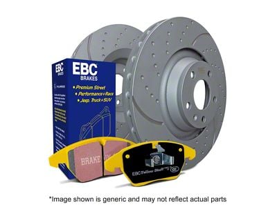 EBC Brakes Stage 5 Yellowstuff Brake Rotor and Pad Kit; Front (06-10 2.7L, 3.5L Charger SE; 06-10 Charger SXT w/ Solid Rear Rotors; 11-23 V6 Charger w/ Solid Rear Rotors)