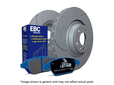 EBC Brakes Stage 6 Bluestuff Brake Rotor and Pad Kit; Front (12-23 3.6L Charger w/ Vented Rear Rotors; 11-23 5.7L HEMI Charger R/T)