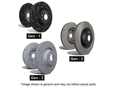 EBC Brakes USR Series Sport Slotted Rotors; Front Pair (06-10 2.7L, 3.5L Charger SE; 06-10 Charger SXT w/ Solid Rear Rotors; 11-23 V6 Charger w/ Solid Rear Rotors)